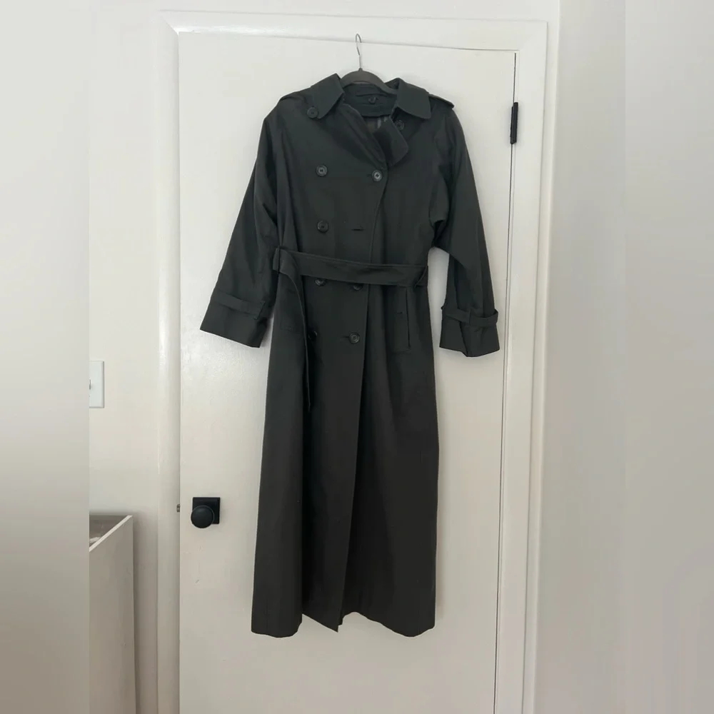 Classic Gray Trench Coat Burberry extremely long USA 6 - Picture 5 of 16